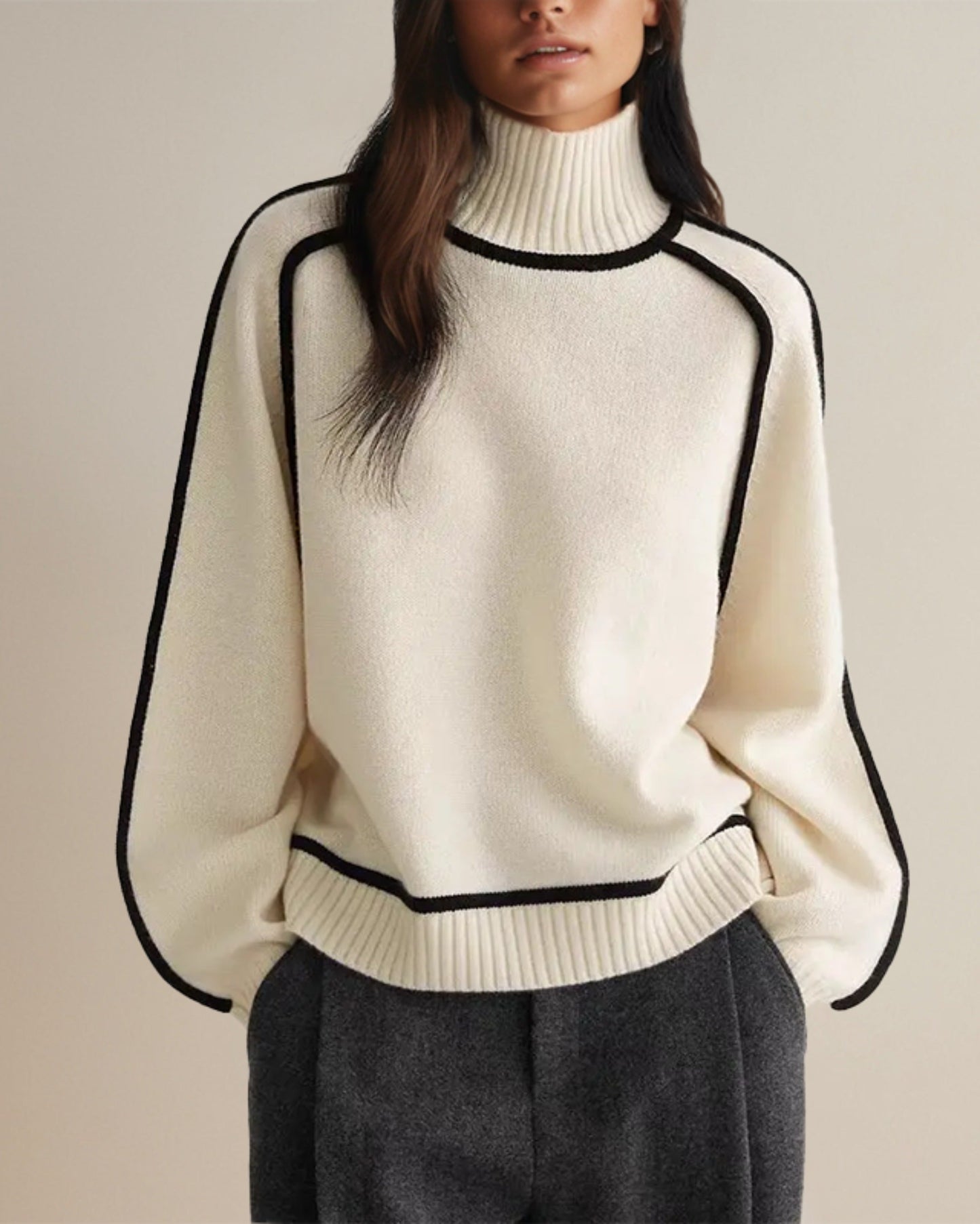 Fiorenza | Elegante maglione con colletto alto