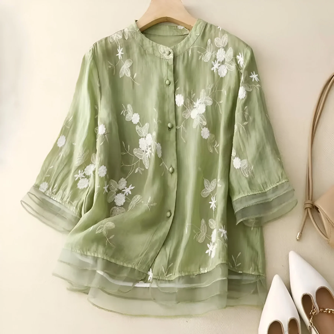 Mathilda | Blusa di cotone con motivo floreale