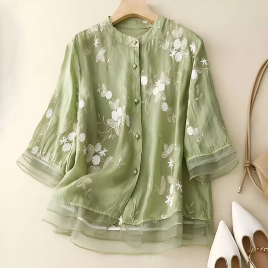 Mathilda | Blusa di cotone con motivo floreale
