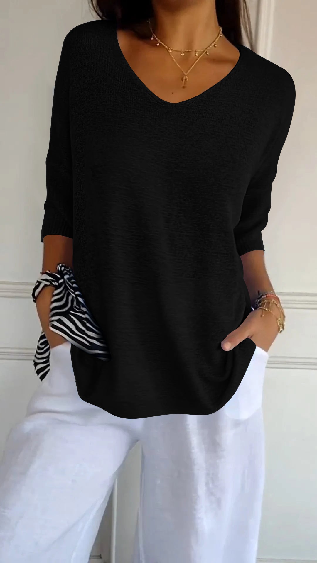 Marta | Top in maglia con scollatura a V