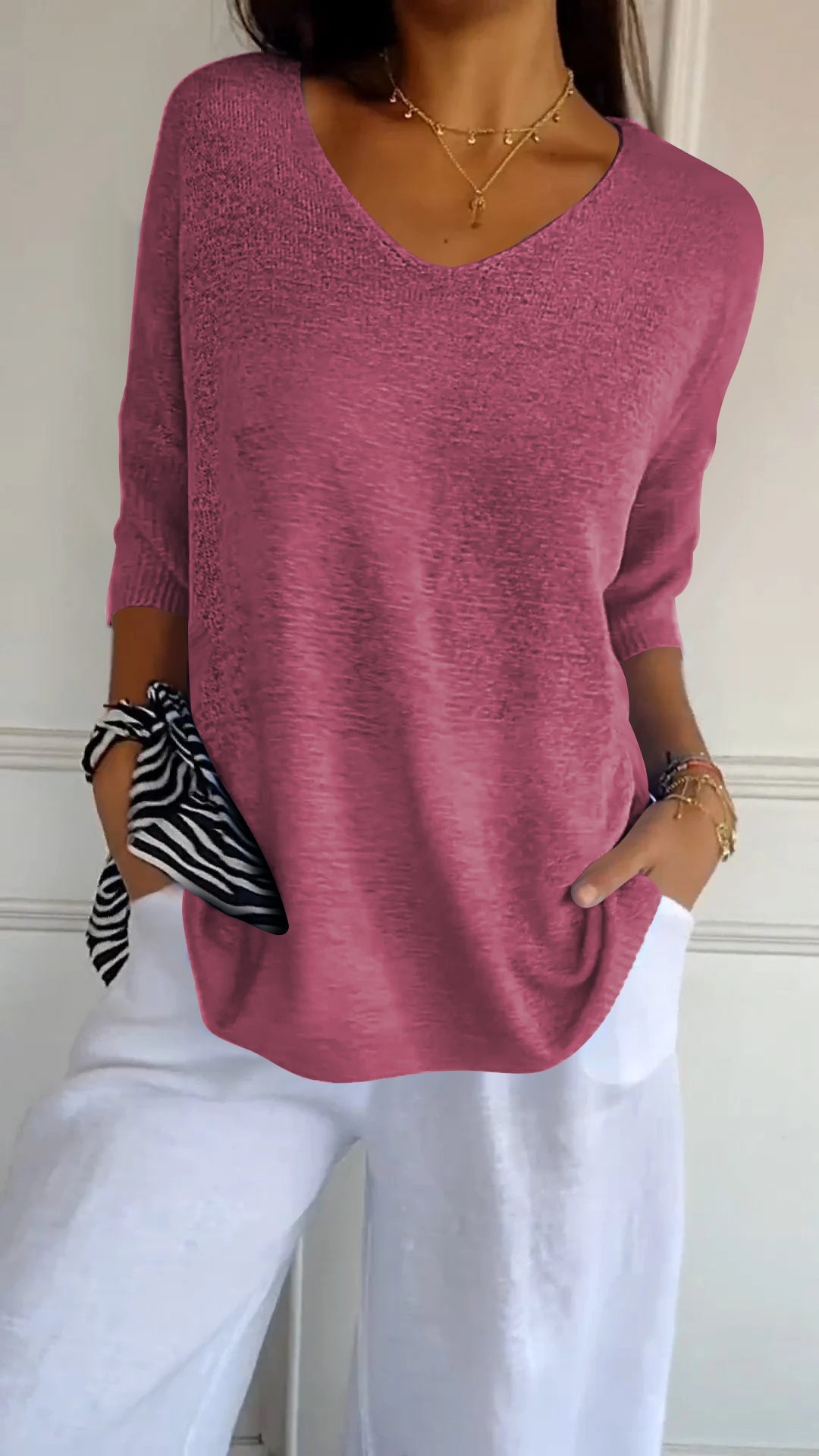 Marta | Top in maglia con scollatura a V