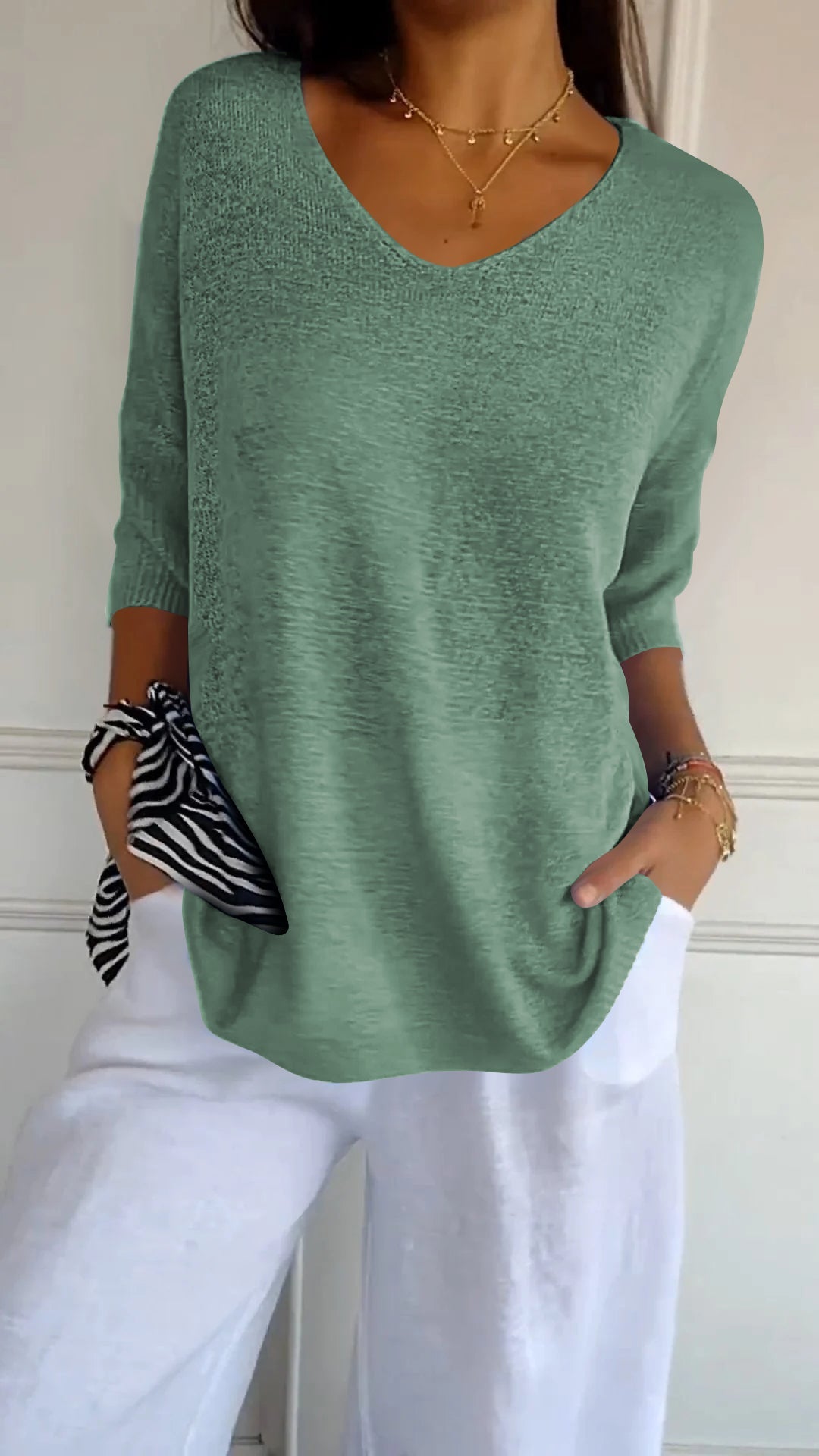Marta | Top in maglia con scollatura a V