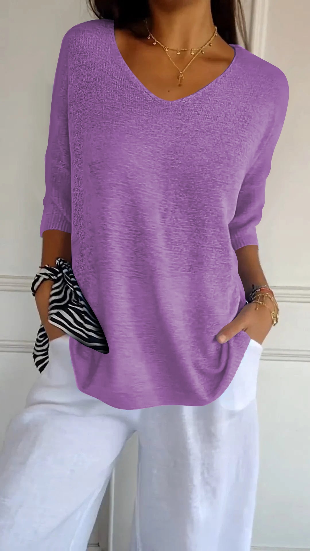 Marta | Top in maglia con scollatura a V