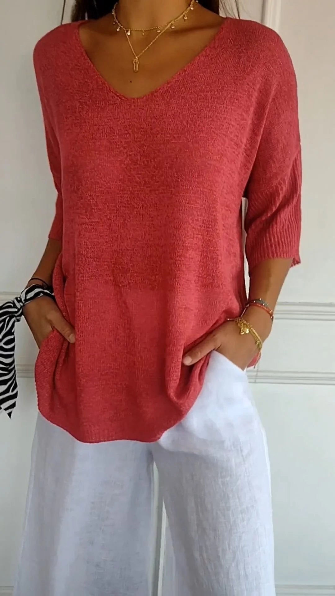 Marta | Top in maglia con scollatura a V
