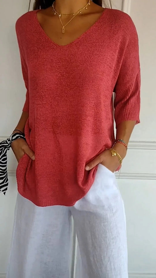 Marta | Top in maglia con scollatura a V