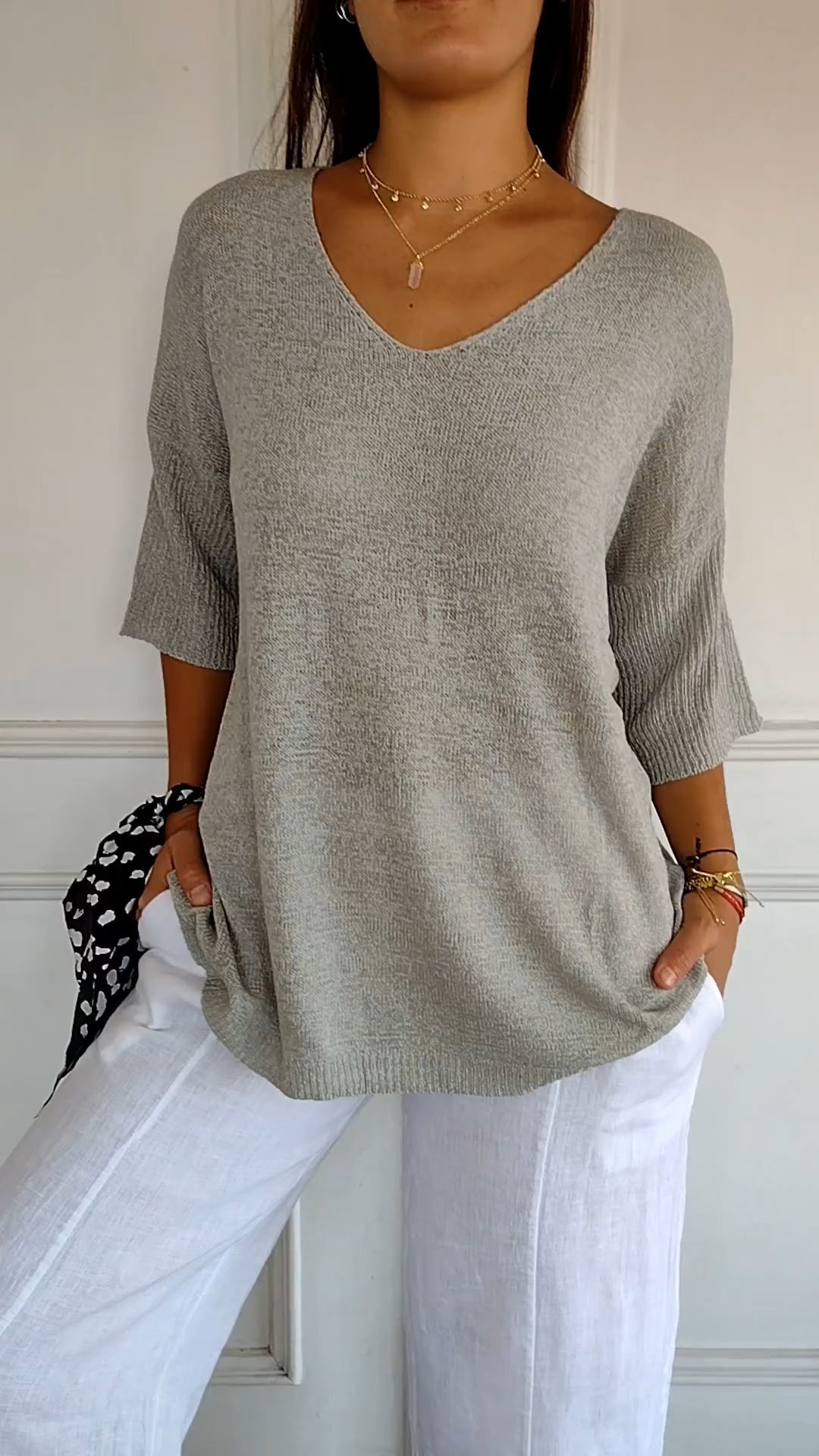 Marta | Top in maglia con scollatura a V