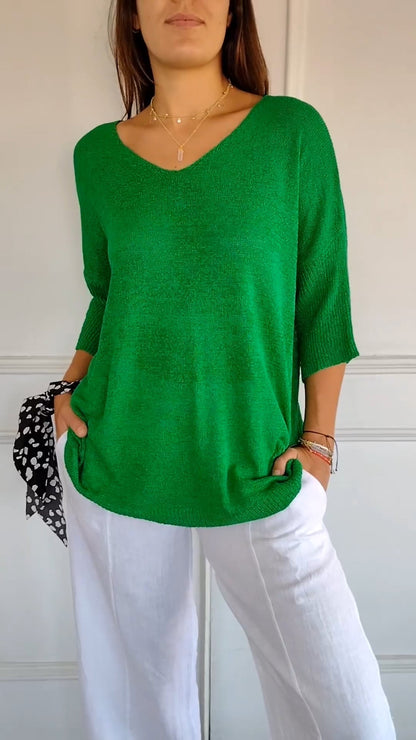 Marta | Top in maglia con scollatura a V