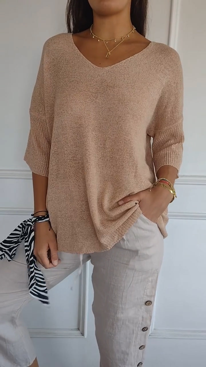 Marta | Top in maglia con scollatura a V