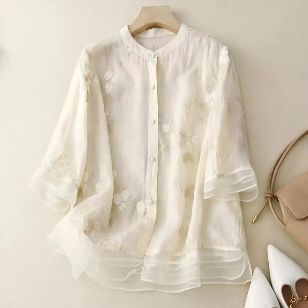 Mathilda | Blusa di cotone con motivo floreale