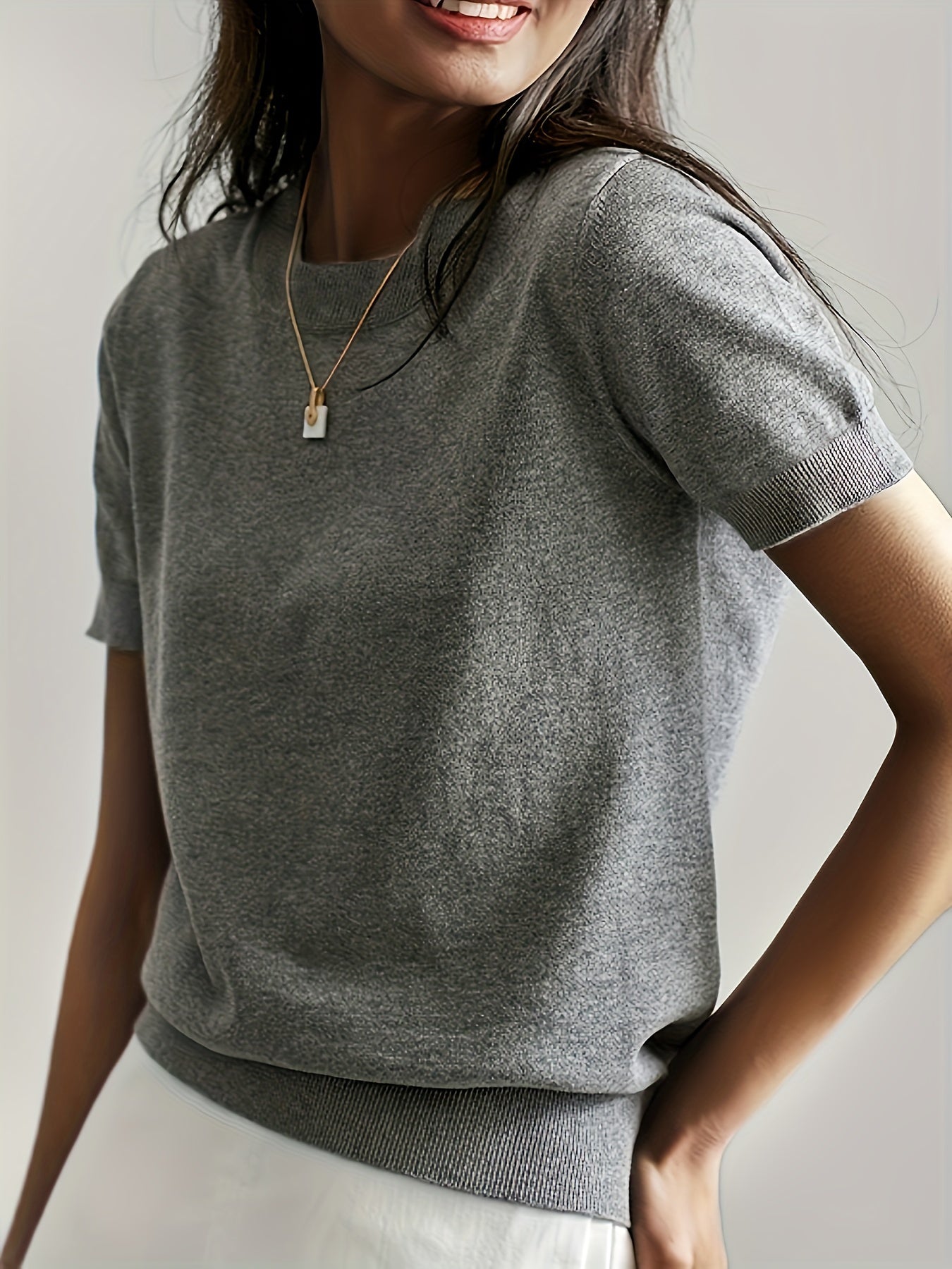 Cristiana | Maglione casual con scollo rotondo