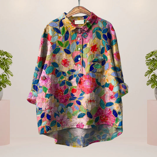 Renata | Maglietta alla moda con stampa artistica - Fiori