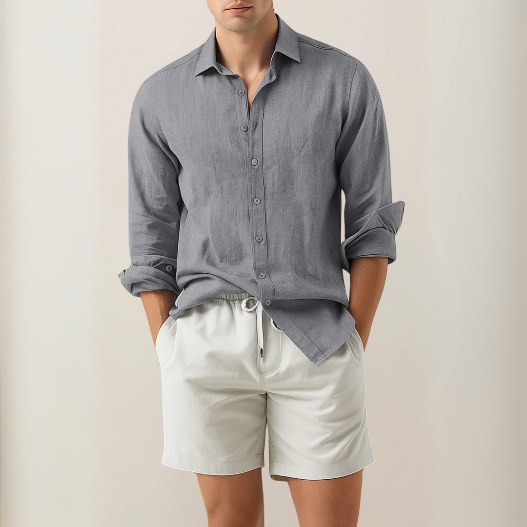 Federico | Camicia classica in lino 1+1 GRATIS