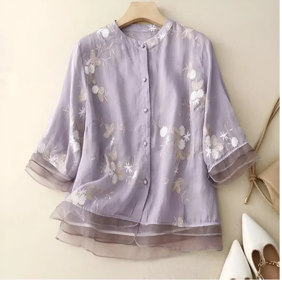 Mathilda | Blusa di cotone con motivo floreale