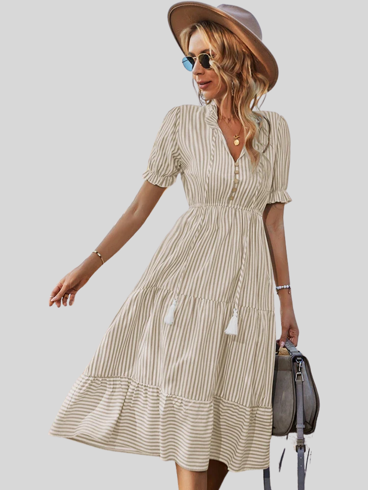 Isabella | Abito midi a righe