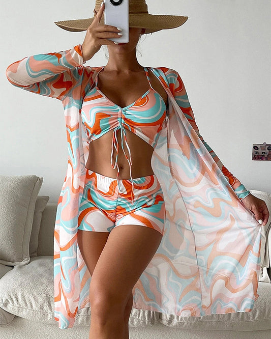 Diletta | Set Bikini a 3 Pezzi con Stampa