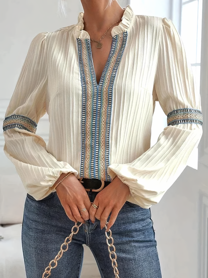 Ornella | Blusa di lusso con scollo a V