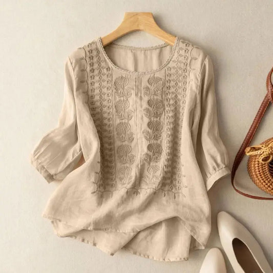 Rita | Blusa Boho Ricamata