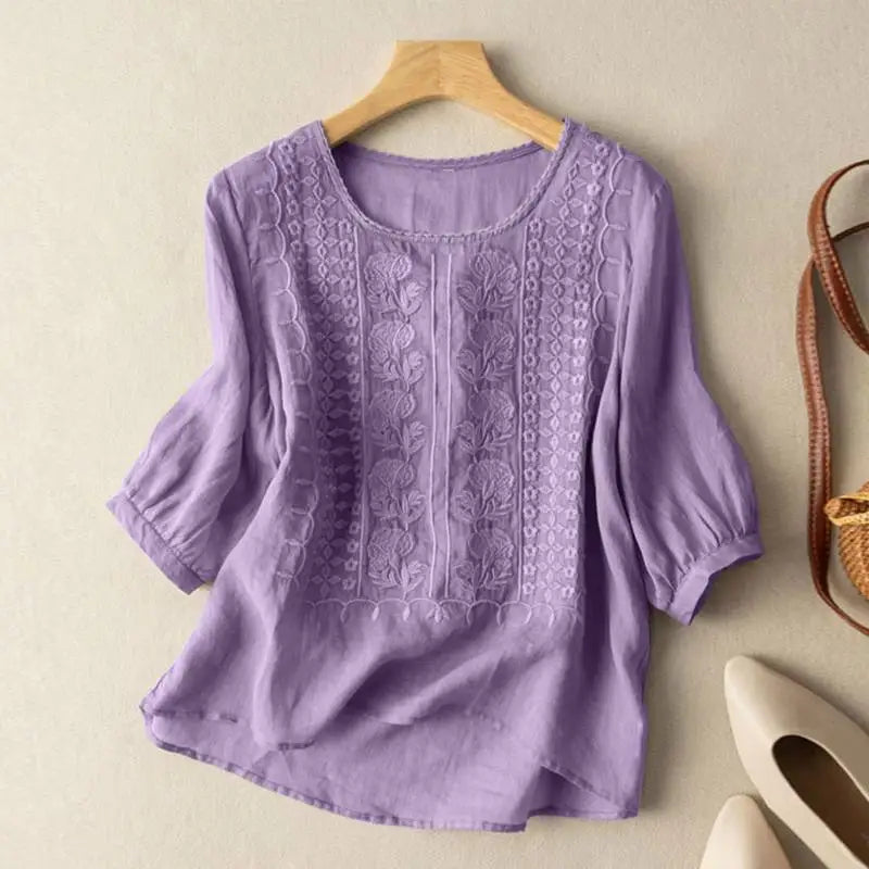 Rita | Blusa Boho Ricamata