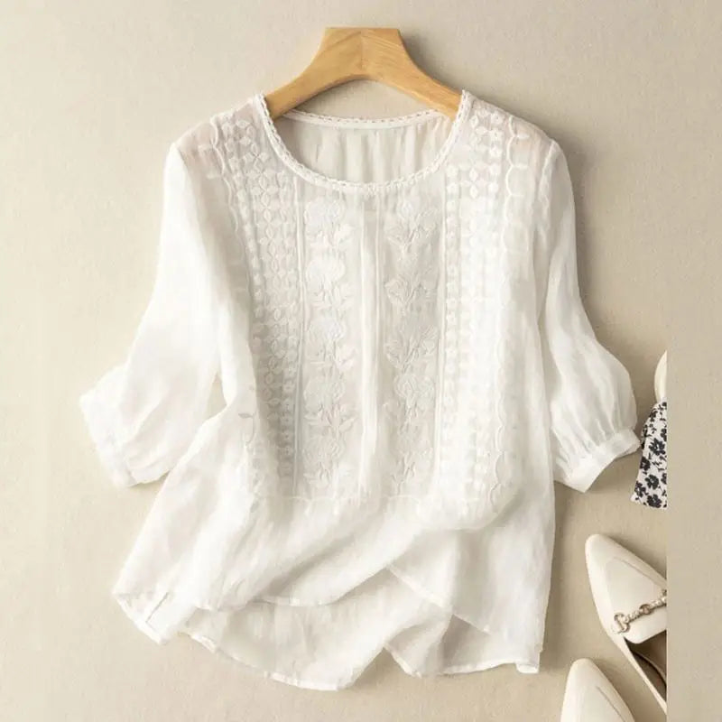 Rita | Blusa Boho Ricamata