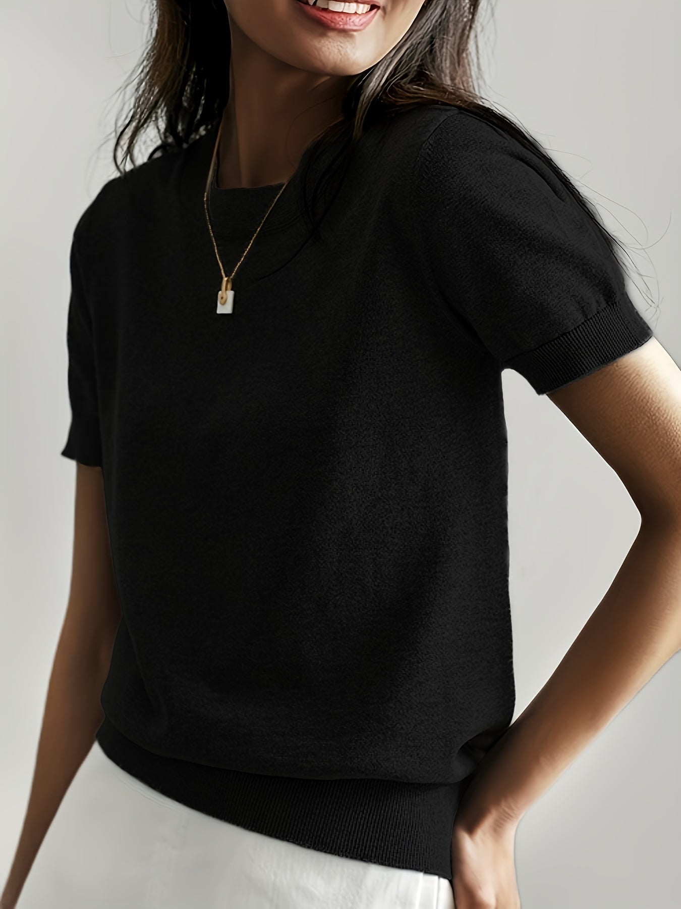 Cristiana | Maglione casual con scollo rotondo