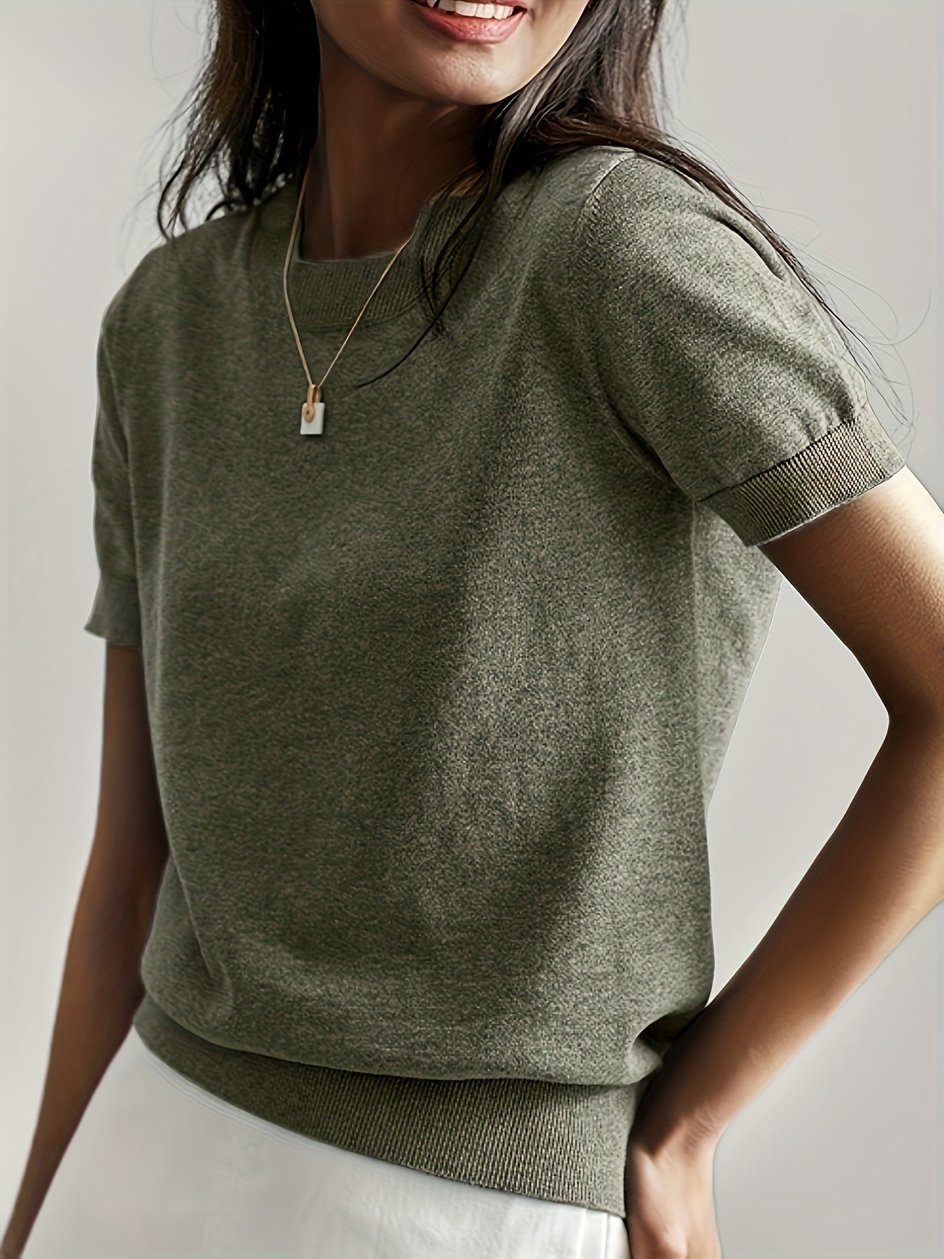 Cristiana | Maglione casual con scollo rotondo