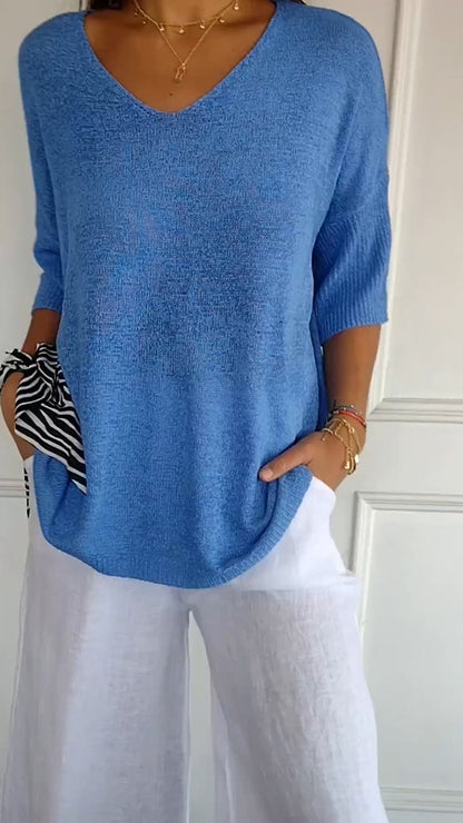 Marta | Top in maglia con scollatura a V
