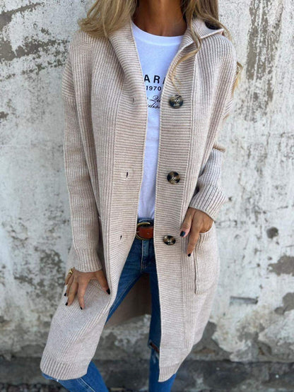 Frida | Elegante cardigan lungo in maglia