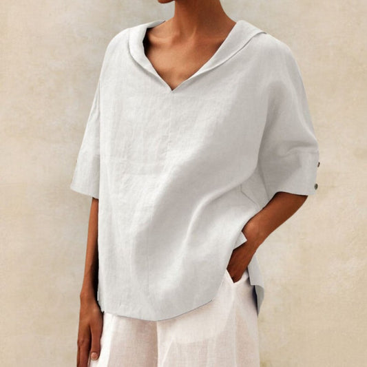 Lavinia | Blusa in lino con scollo a V