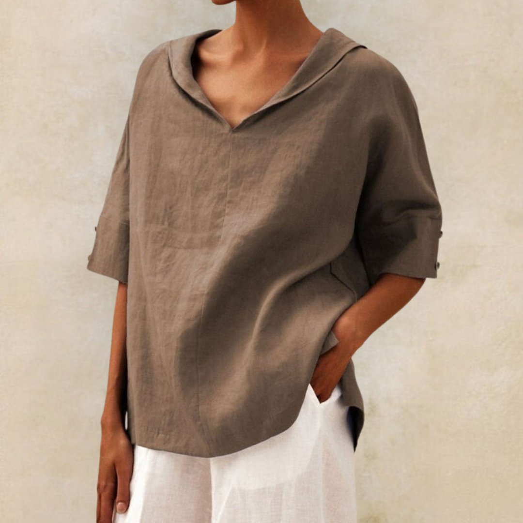 Lavinia | Blusa in lino con scollo a V