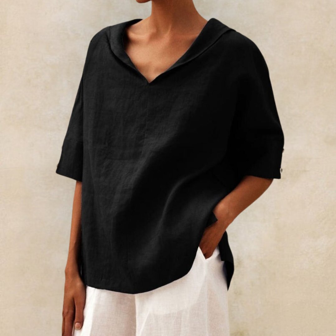 Lavinia | Blusa in lino con scollo a V