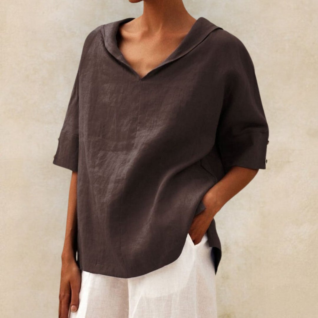 Lavinia | Blusa in lino con scollo a V