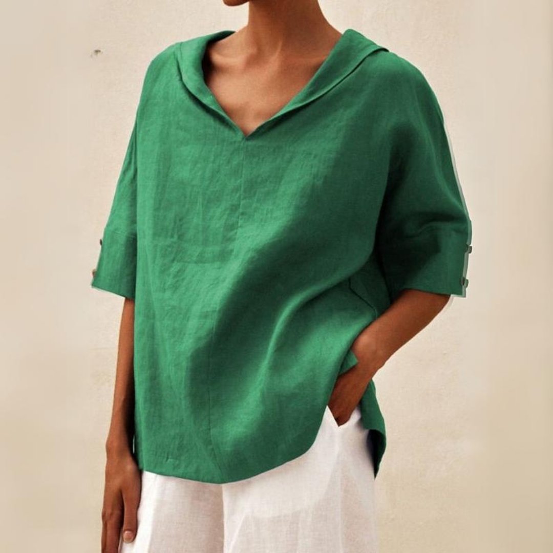 Lavinia | Blusa in lino con scollo a V